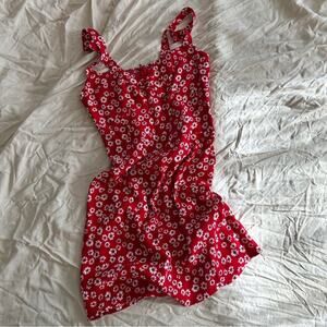 Reformation Baldwin Jenna Daisy Red Floral Mini Dress